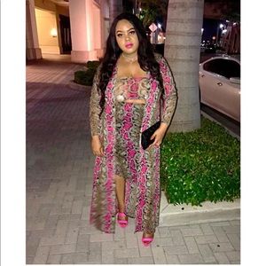*SOLD 3 Piece Neon Pink/Snakeskin Set